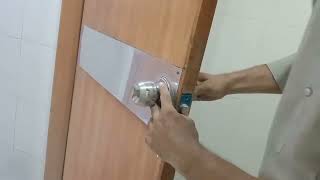 how to change door handle lockeasy way to install door handle lock 🔐 [upl. by Birck]