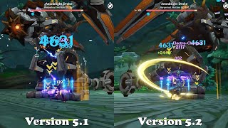 ElectroCharged Damage Comparison  Version 51 vs 52  Genshin Impact [upl. by Avika196]