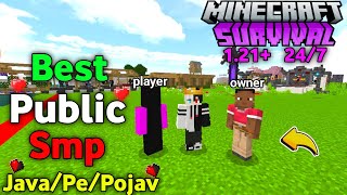 👁️‍🗨️ New Best Public Smp Server For Minecraft 🙀 JavaPePojav  247 Online  Free To Join [upl. by Dodds]