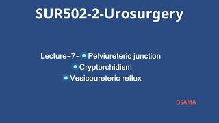 Lecture7UrosurgeryPelviureteric junction CryptorchidismVesicoureteric reflux [upl. by Rifkin]