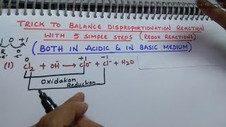 Trick to Balance disproportionation Reaction with 5 simple steps both in Acidic amp Basic medium [upl. by Zulema]