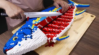 CUTTING a 50000 Bluefin Tuna in LEGO Show [upl. by Aihsenod]