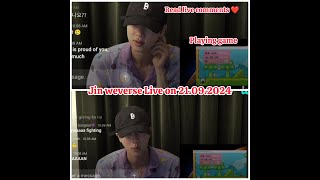 BTS Jin weverse Live new playing game 21092024 [upl. by Ennayk]