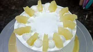 Pineapple Cream Cake Recipe Pineapple Cake homemade cakeicing ImmasGoodies [upl. by Rahel338]