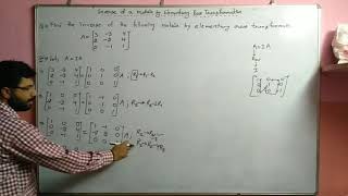 inverse of a matrix by elementary row tranformation matrix L7 [upl. by Wie]