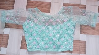 netted blouse designcutting and stitching😍👌🙂 [upl. by Nerdna199]