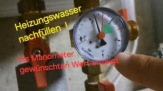 Heizung Wasser nachfüllen bis Manometer gewünschten Wert anzeigt Keller youtube shortvideo [upl. by Eachern]