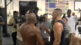 VIRAL  Klitschko and Briggs almost come to blows in gym [upl. by Etnecniv]