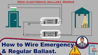 HOW TO CONNECT EMERGENCY AND REGULAR BALLAST quotHow Electronic Ballast Worksquot [upl. by Cirded]