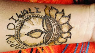 Dipawali special mehandi design Diwali 🪔 special mehandi design how to make Diya diwali mehndi [upl. by Dupuis]