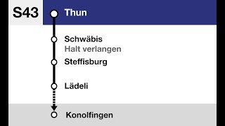 BLS Ansagen » S43 Thun — Konolfingen  SLBahnen [upl. by Ramedlab]