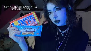 Chocolate Tapping amp Scratching ASMR  Eating Sounds Whispering Crinkle Sounds [upl. by Tabbitha736]