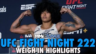 UFC Fight Night 222 WeighIn Highlights FourPound Weight Miss Leads to Cancellation [upl. by Eladnar361]