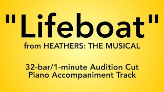 quotLifeboatquot from Heathers The Musical  32bar1minute Audition Cut Piano Accompaniment [upl. by Anoynek]