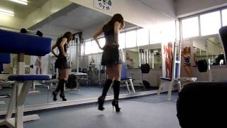 Shooting im Fitness Studio  GML High Heel Boots Catwalk [upl. by Nosyk139]