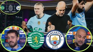 Sporting vs Manchester City 41 Post Match Analysis UCL  Bernardo Silva and Pep Guardiola Reactions [upl. by Ediva951]