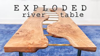 DIY Brass River Table  woodworking  how to make [upl. by Ayekal]