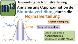 Annäherung der Binomialverteilung durch die Normalverteilung lokale und globale Näherungsformel [upl. by Darees264]