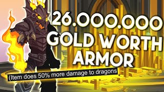 AQW  How to get Fire Champions armor 50 more damage to dragons [upl. by Adnat]