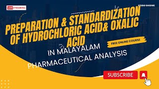 preparationamp standardization of hydrochloric acid ampoxalic acid in malayalam pharmaceutical analysis [upl. by Stochmal]