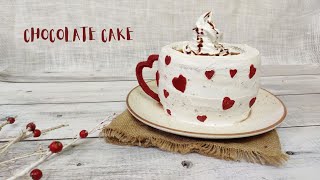 Mug Shaped Chocolate Cake Valentines Day Special CakeSimis Kitchen [upl. by Ambler]