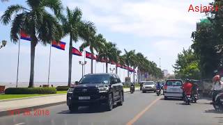 INCREDIBLE CENTRAL TRAVEL IN PHNOM PENH STREET SIGHTSEEING KINGDOM OF CAMBODIA [upl. by Ekle]