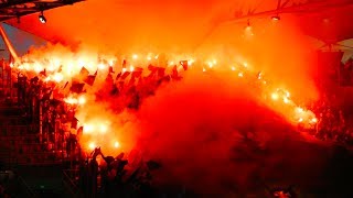 Lech Poznan fans in Warsaw  Legia Warsaw  Lech Poznan Polish Ekstraklasa [upl. by Carrol638]