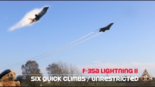 INCREDIBLE Six F35A Quick Climbs  Unrestricted Climb RAF Lakenheath 201222  TedCam aviation [upl. by Ihcur]