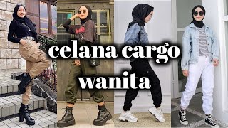 Style OOTD celana cargo wanita hijab  trend ootd 2020 [upl. by Hinze]