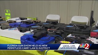 Florida gun show held after new permitless carry law goes into effect [upl. by Leroy]