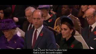 Blaenwern  God is Love Hymn  Westminster Abbey Armistice Centenary with Lyrics [upl. by Norrag378]