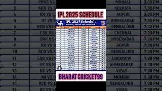 IPL match kab se suru hoga  IPL matchtime table 2025 IPL match scheduled 2025 shorts [upl. by Desmond]