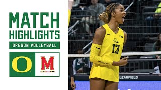 Oregon Volleyball vs Maryland  Match HIGHLIGHTS 2024 [upl. by Enialahs]