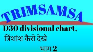 Trimsamsa chart त्रिंशांश वग॔ कुंडली कैसे देखे कुछ विशेष नियम D30 divisional chart [upl. by Egide]