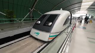 Fastest Maglev in commercial use Shanghai Pudong Airport FULL RIDE 300 KPH [upl. by Nnaarat]