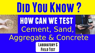 test on cement  test on sand  test on aggregate  lab tests  material tests [upl. by Sailesh]