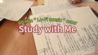 Study With Me 60 Min no break Lofi ASMR  real time｜motivation [upl. by Kristal]