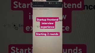 startup frontend interview coding experienced bengaluru [upl. by Gradey377]