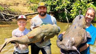 Noodling Creek Monsters in a Tiny Creek [upl. by Danzig]