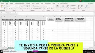 Como hacer una QUINIELA DEPORTIVA en Excel para Futbol Parte 2 Y Parte 3 [upl. by Eittol]