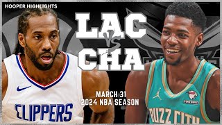 LA Clippers vs Charlotte Hornets Full Game Highlights  Mar 31  2024 NBA Season [upl. by Llerut]