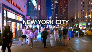 NYC Night Walk 🗽 Manhattan New York Walking Tour  USA [upl. by Sidnarb]