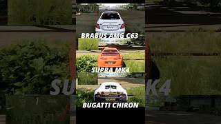 Race💀 Supra vs Brabus C63 vs Chiron bugatti supra mercedes shortsfeed [upl. by Eivad]