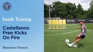 TATY CASTELLANOS FREE KICKS ON FIRE  INSIDE TRAINING [upl. by Ahsitil]