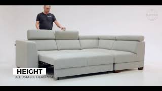 Halti Sectional Sofa Sleeper Full XL Size by Luonto Furniture [upl. by Ahseya]