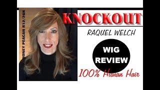 Raquel Welch Knockout Wig Review Human Hair in Color Honey Pecan R1226H [upl. by Lilahk340]