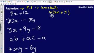 Factorising expressions to a single bracket [upl. by Yoko]