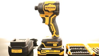 EWORK Impact Driver 21V Brushless Cordless Impact Driver Set 4Speed 2300 Inlbs Compact 14 [upl. by Opportuna]