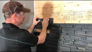 How To Install Faux Stone Wall Panels [upl. by Aicilihp]