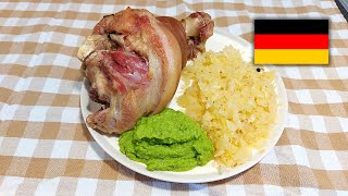 EISBEIN mit SAUERKRAUT CODILLOS de cerdo con CHUCRUT Receta tradicional alemana [upl. by Wilmar697]